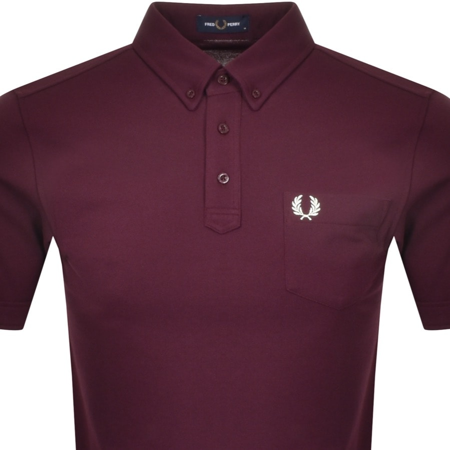 Alternative Image for ProductFred Perry Button Down Collar Polo T Shirt Burgund2